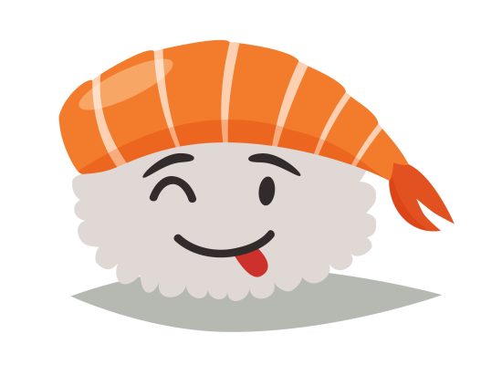 SashimiHappyEmojiVectorIllustrationCuteSushiWithTongueEmoticon #image_title